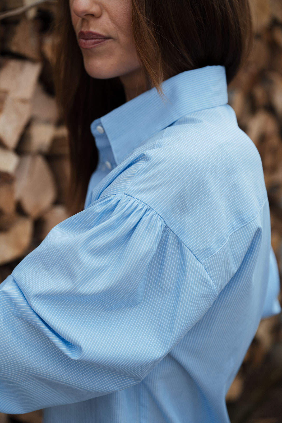 �aty & sukn� Grace sky blue stripe poplin