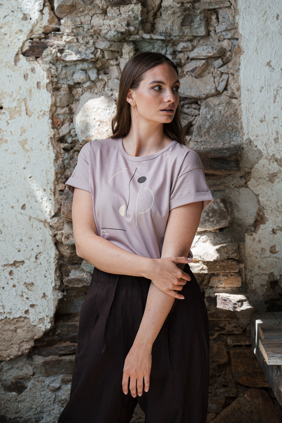 tri�ko s potiskem Obelisk powder pink