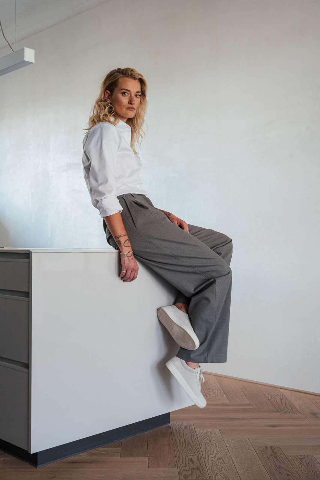 Ko�ile Alex snow white poplin