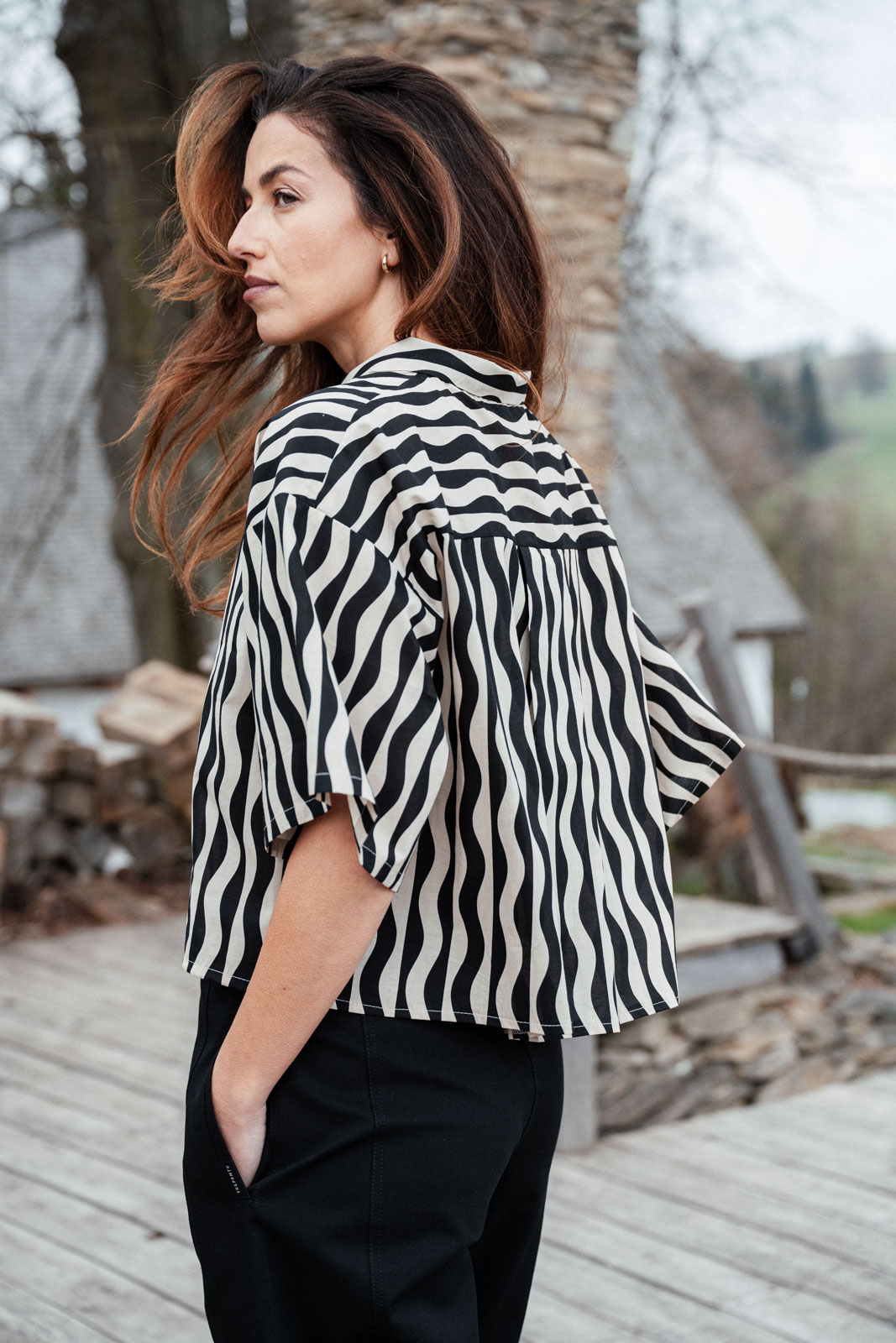 Ko�ile Uma stripe voile