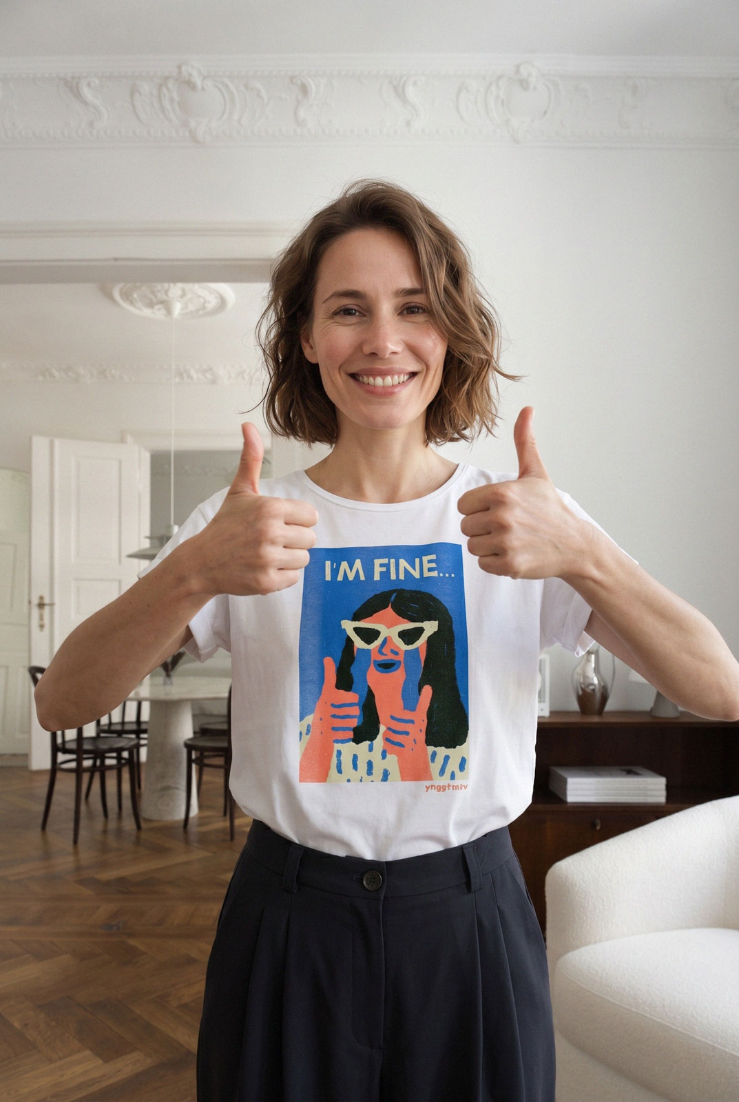 printed tee Im Fine b�l�