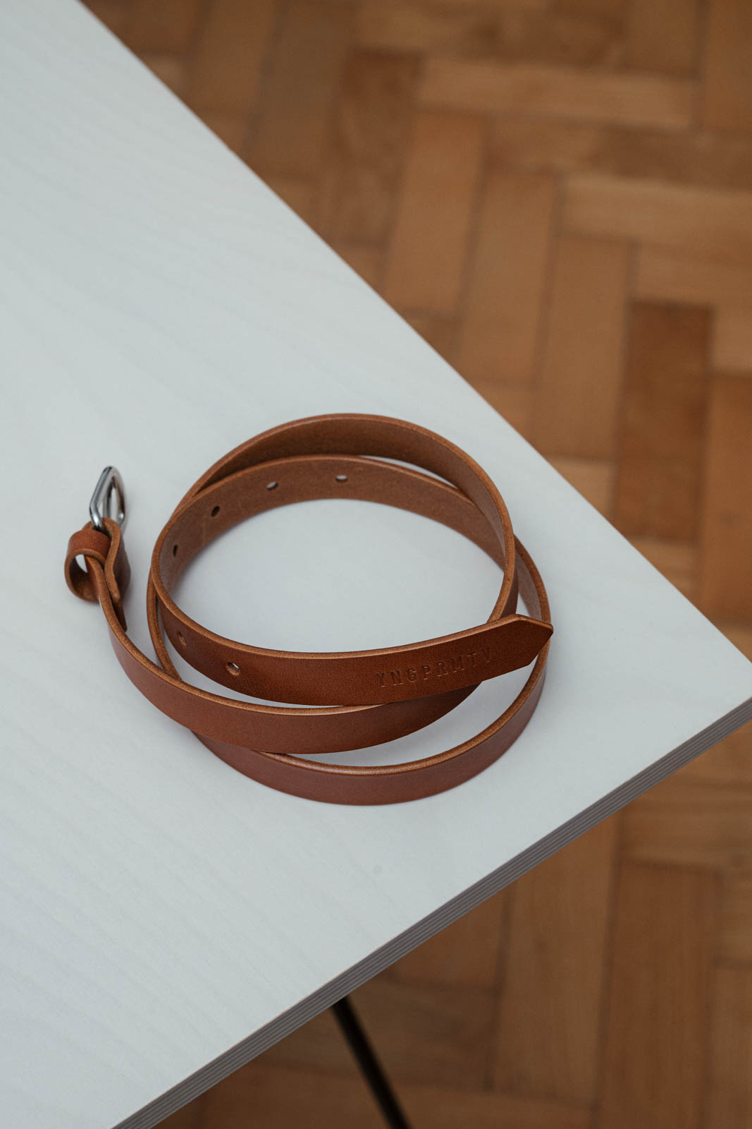 Opasek Ko�en� p�sek 2cm cognac