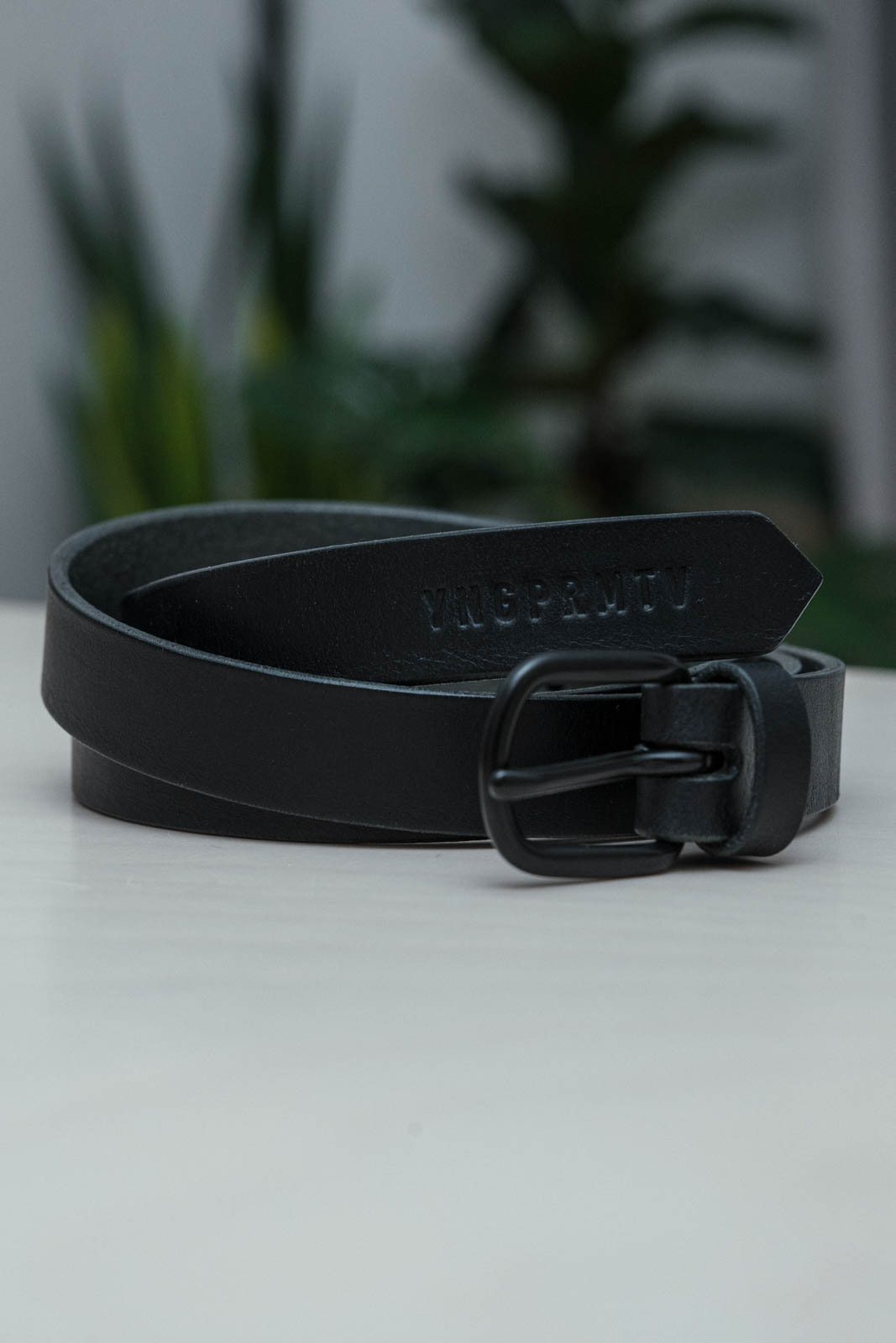 Opasek Ko�en� p�sek 2cm black leather