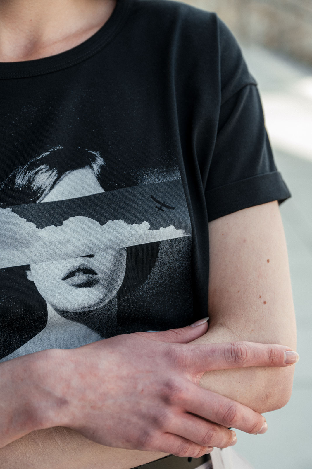 printed tee Dreamful black