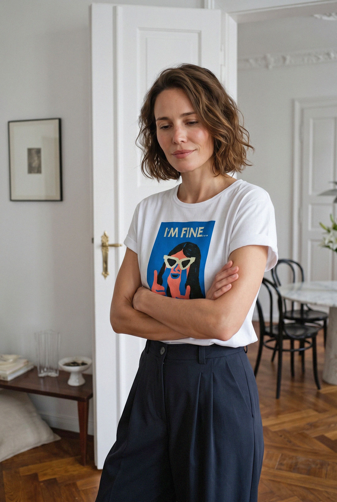 printed tee Im Fine b�l�