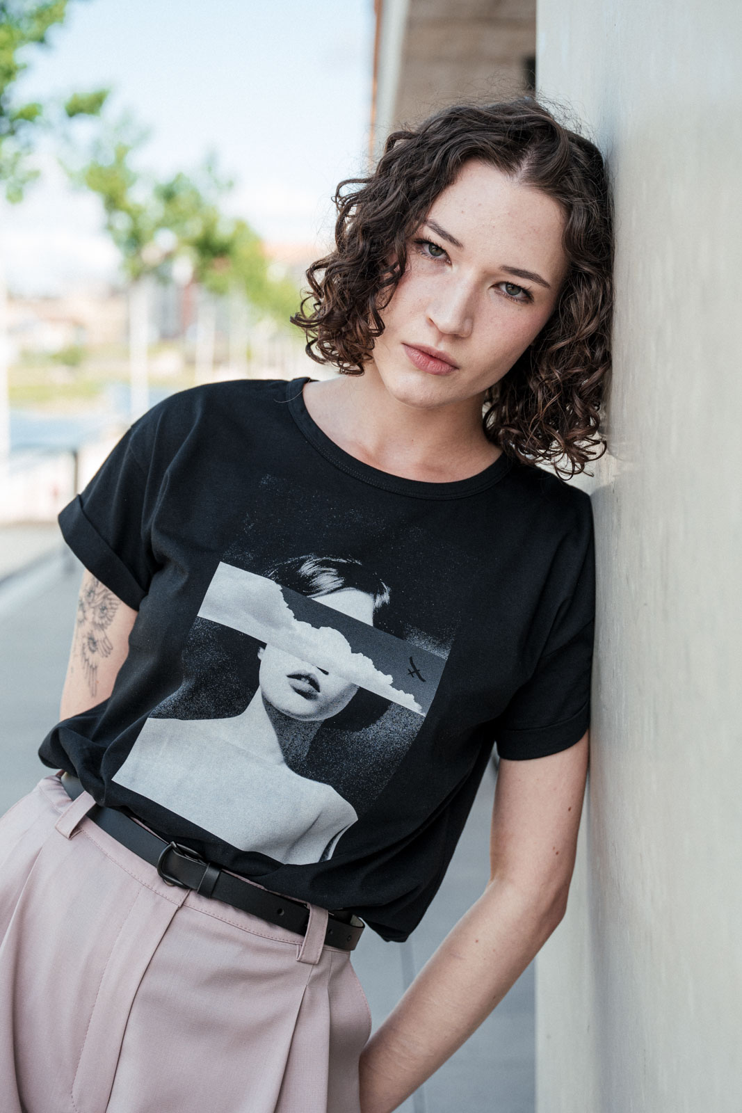 printed tee Dreamful black