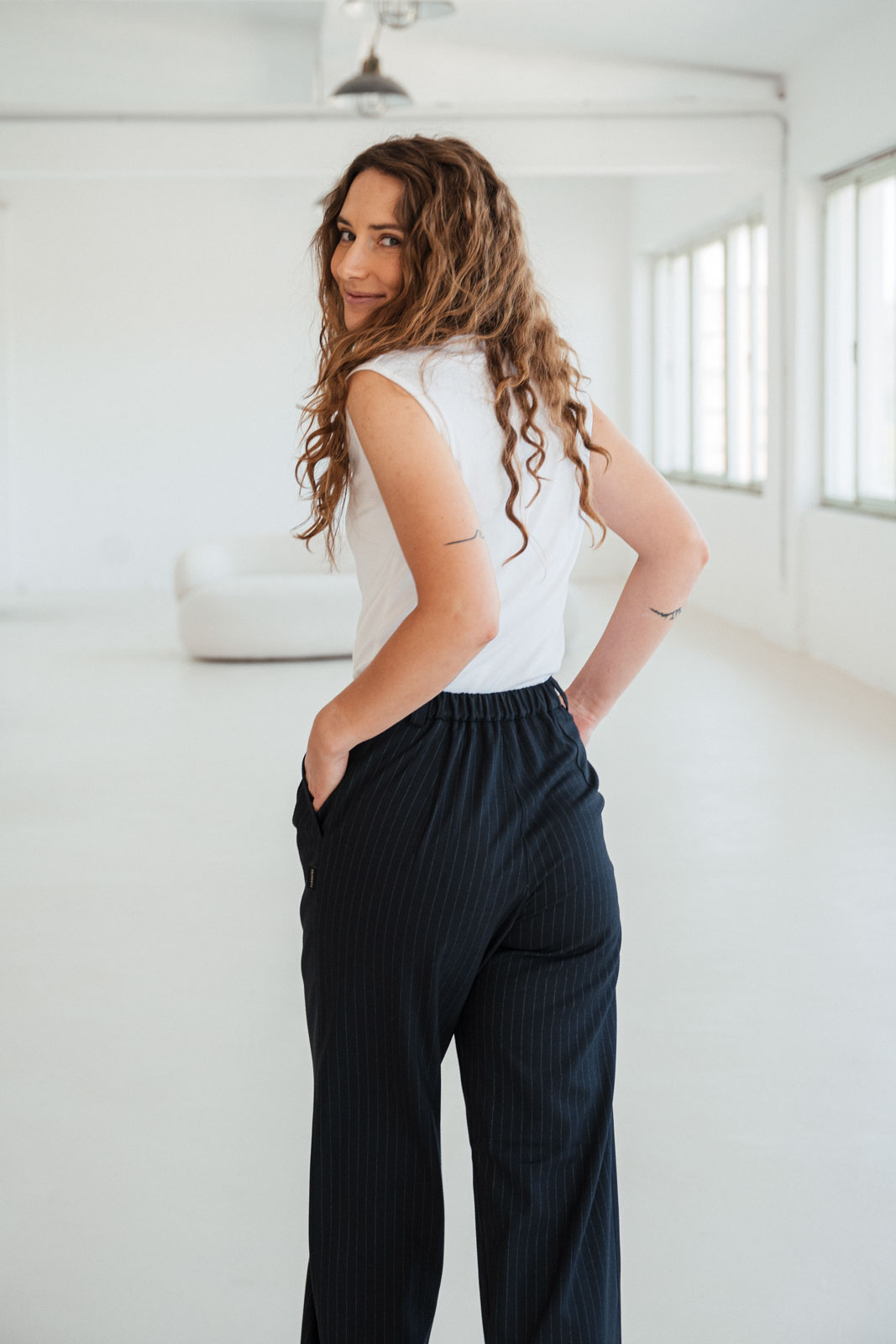 Kalhoty a �ortky Bela 2.0 navy stripe