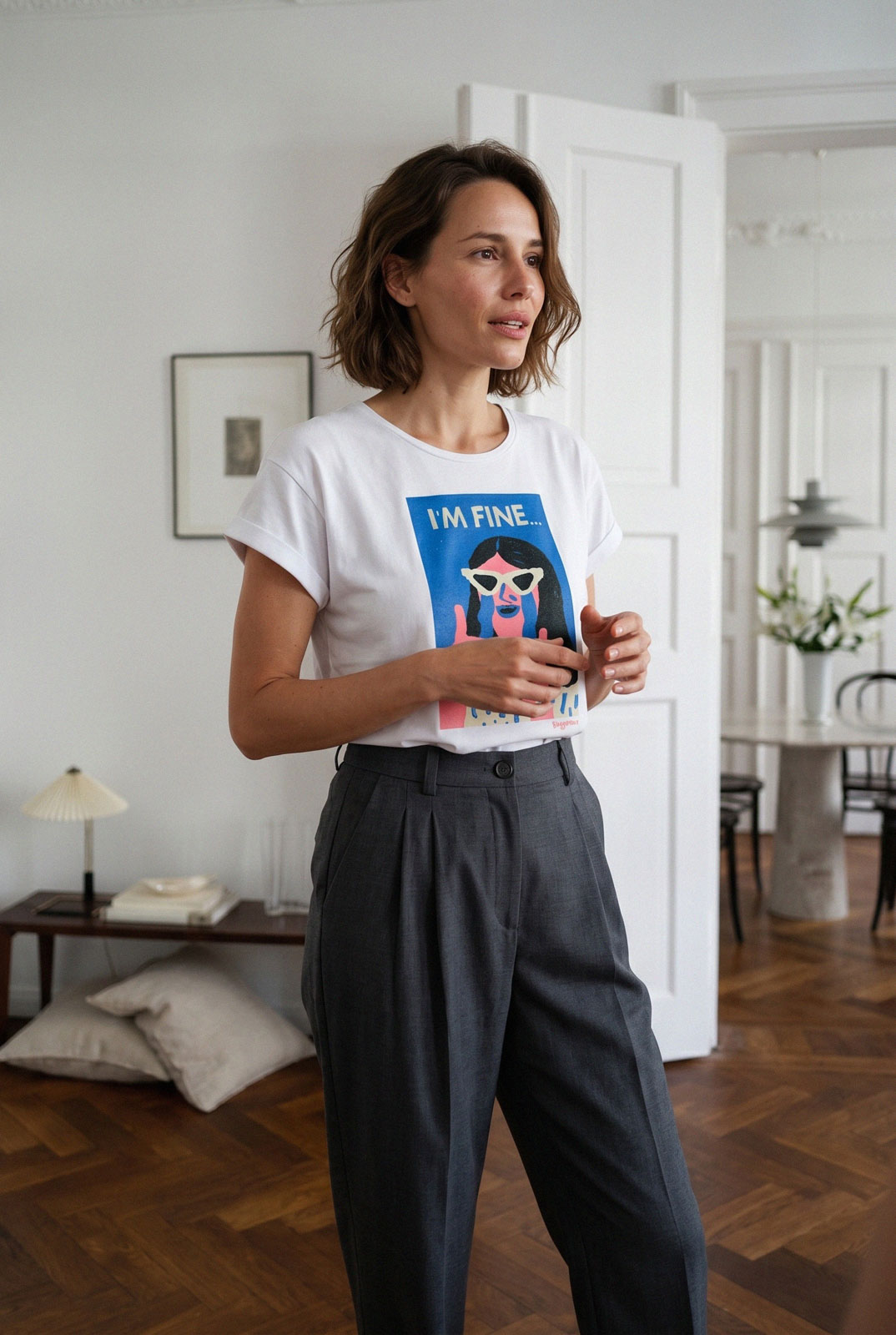 printed tee Im Fine b�l�