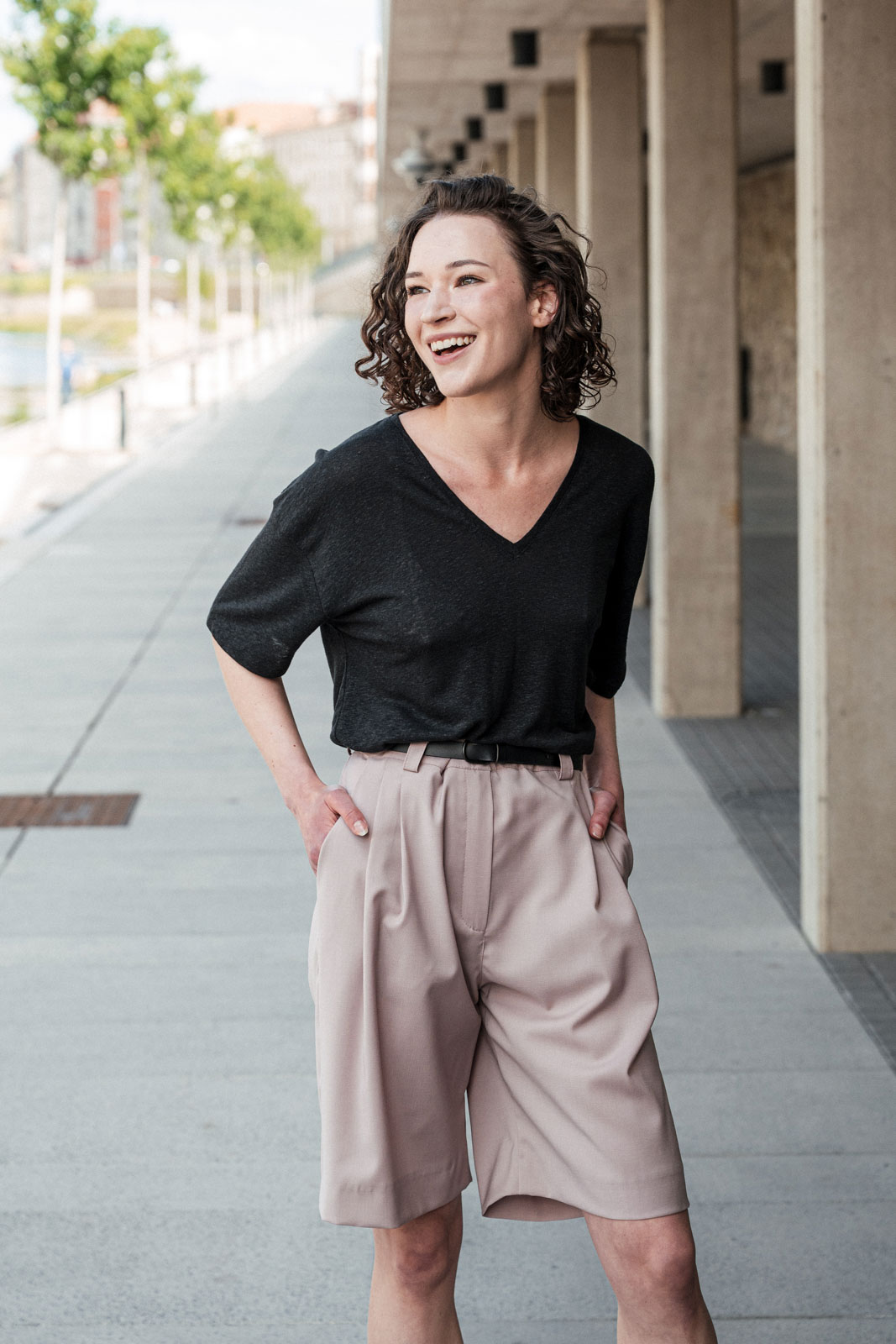 Tri�ka Vilde black linen