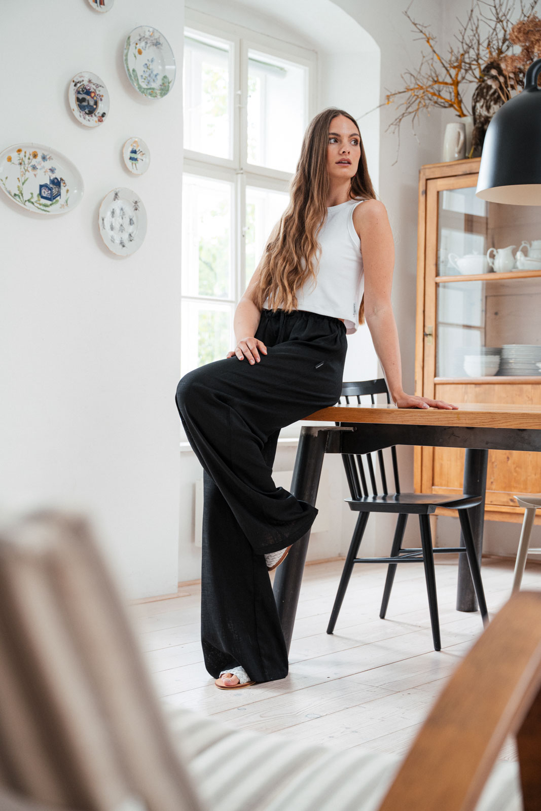 Kalhoty a �ortky Louise len �ern� len