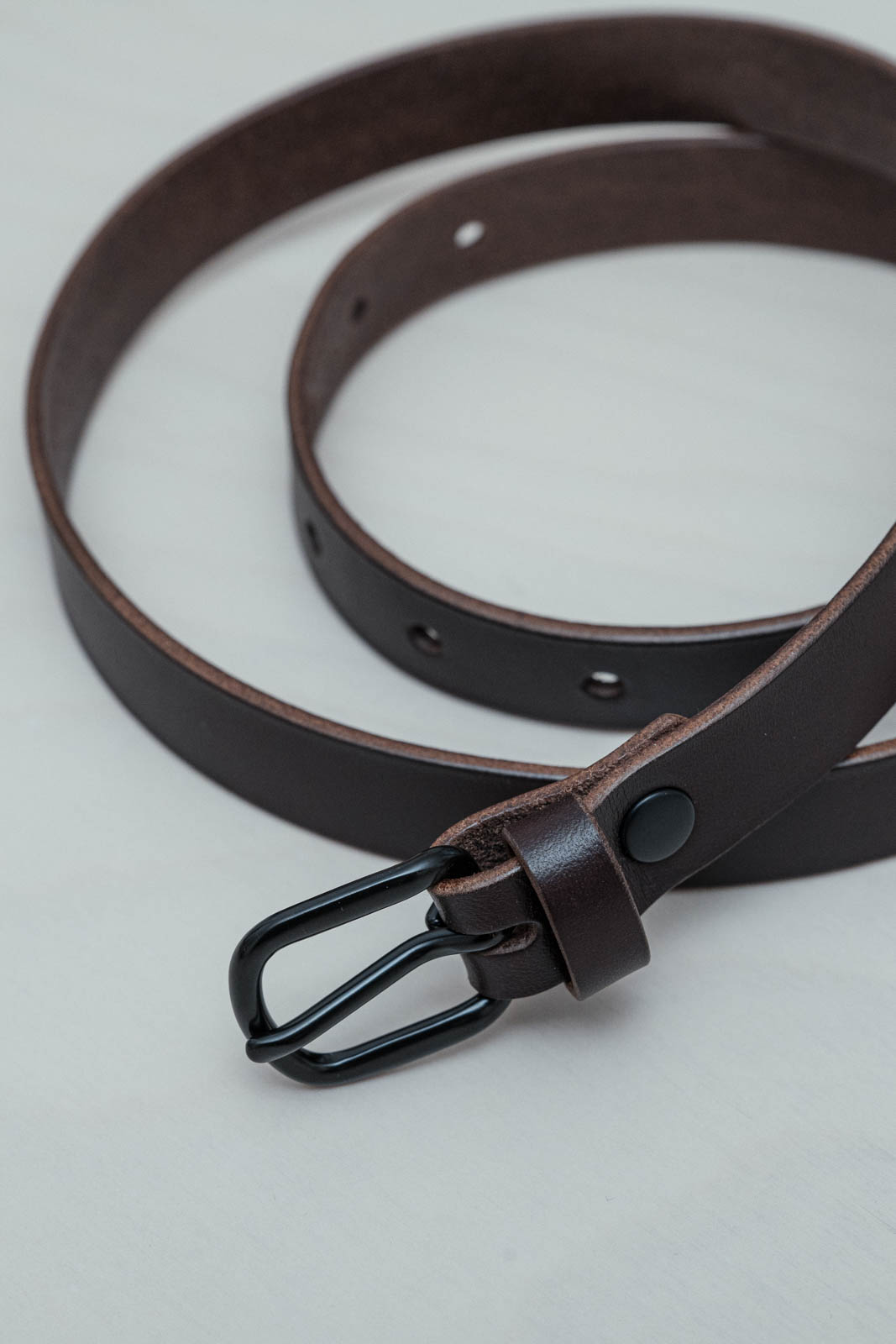 Opasek Ko�en� p�sek 2cm dark chocco leather