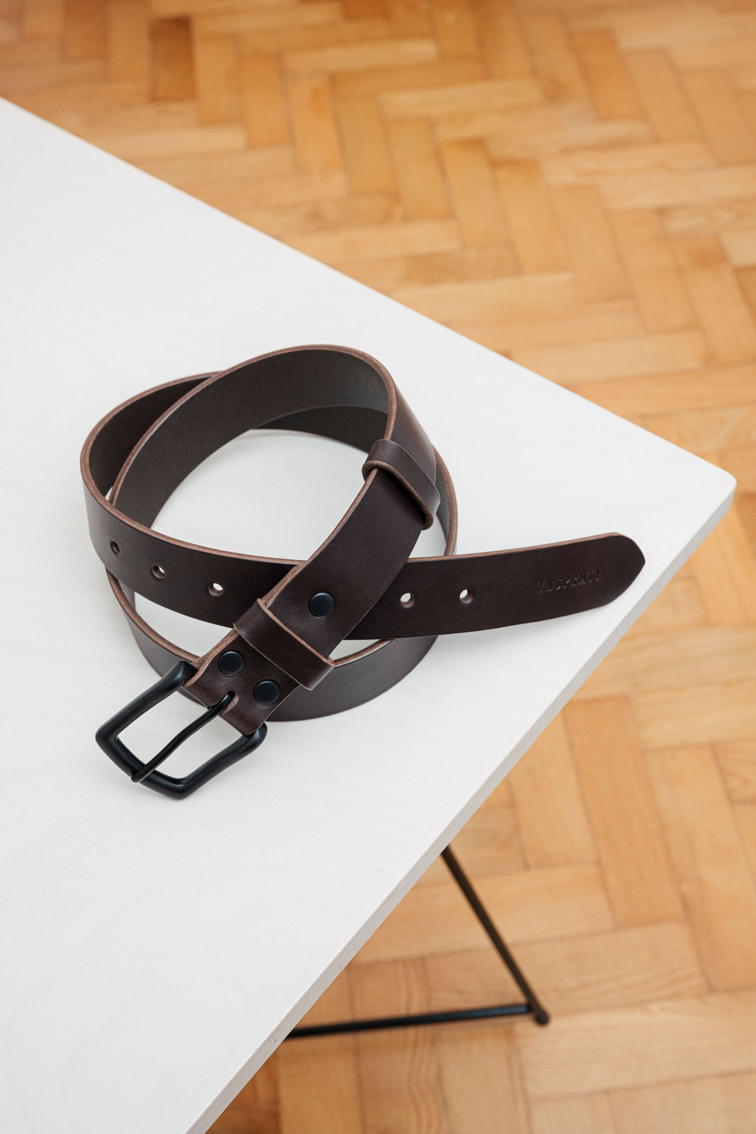 dopl�ky Ko�en� p�sek 3,5cm dark chocco leather
