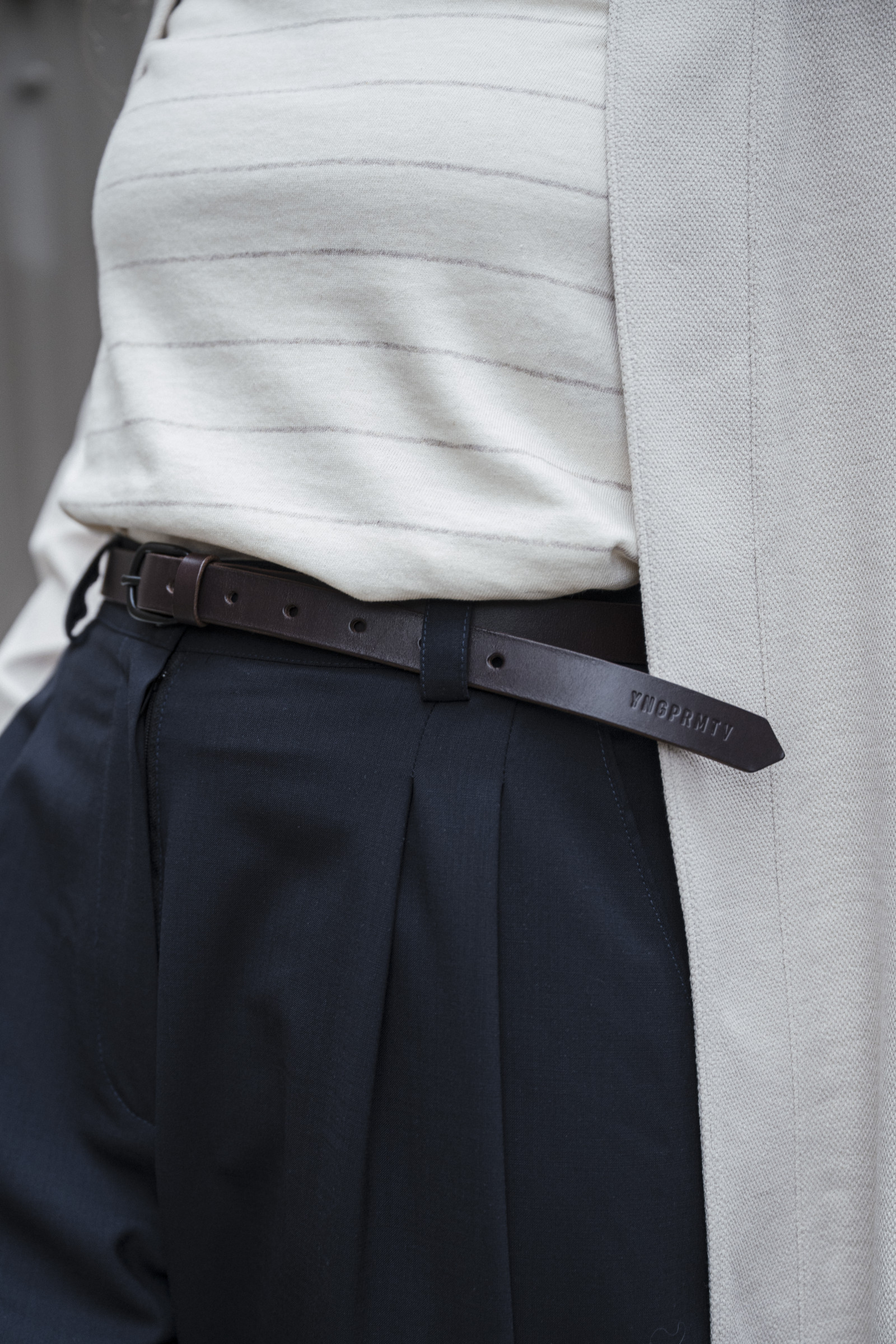 Opasek Ko�en� p�sek 2cm dark chocco leather