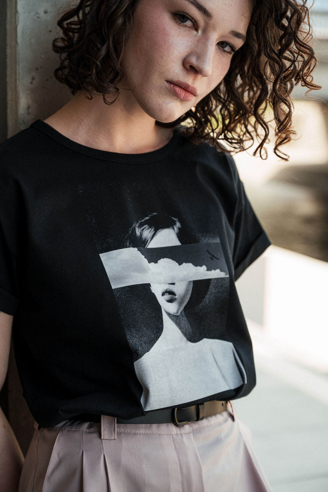 printed tee Dreamful black