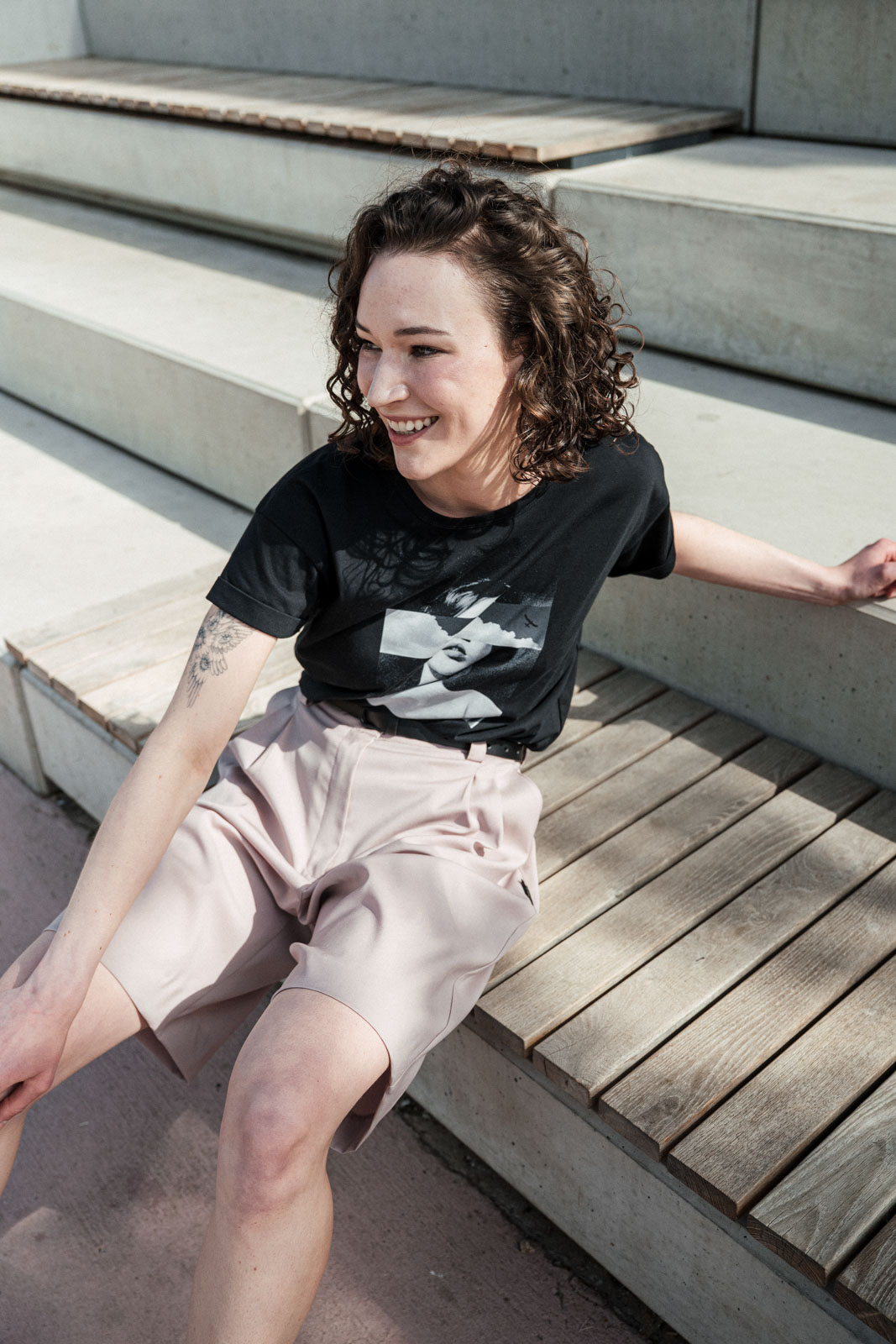 printed tee Dreamful black