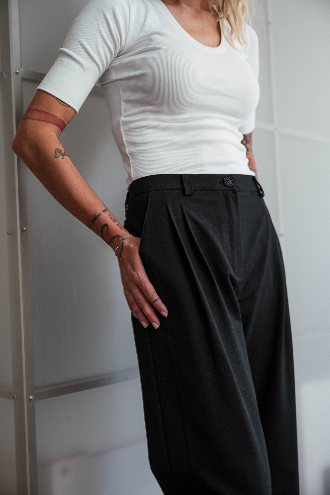 Kalhoty a �ortky Bela wool black