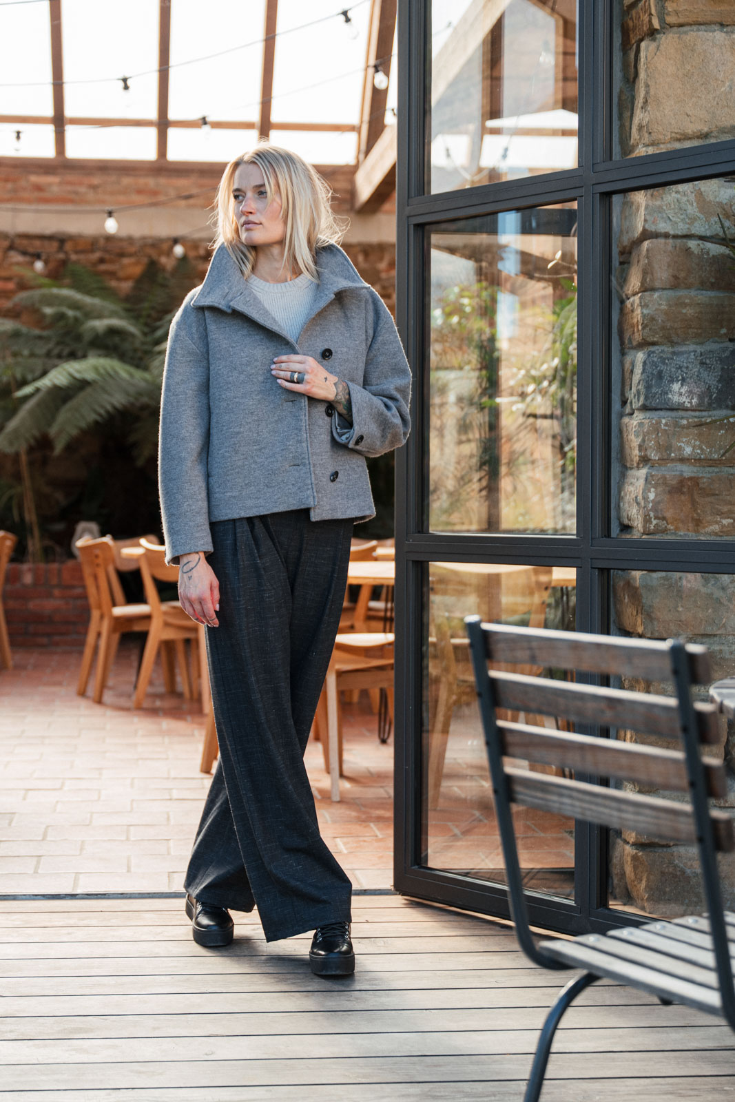Kalhoty a �ortky Bela wool black melange