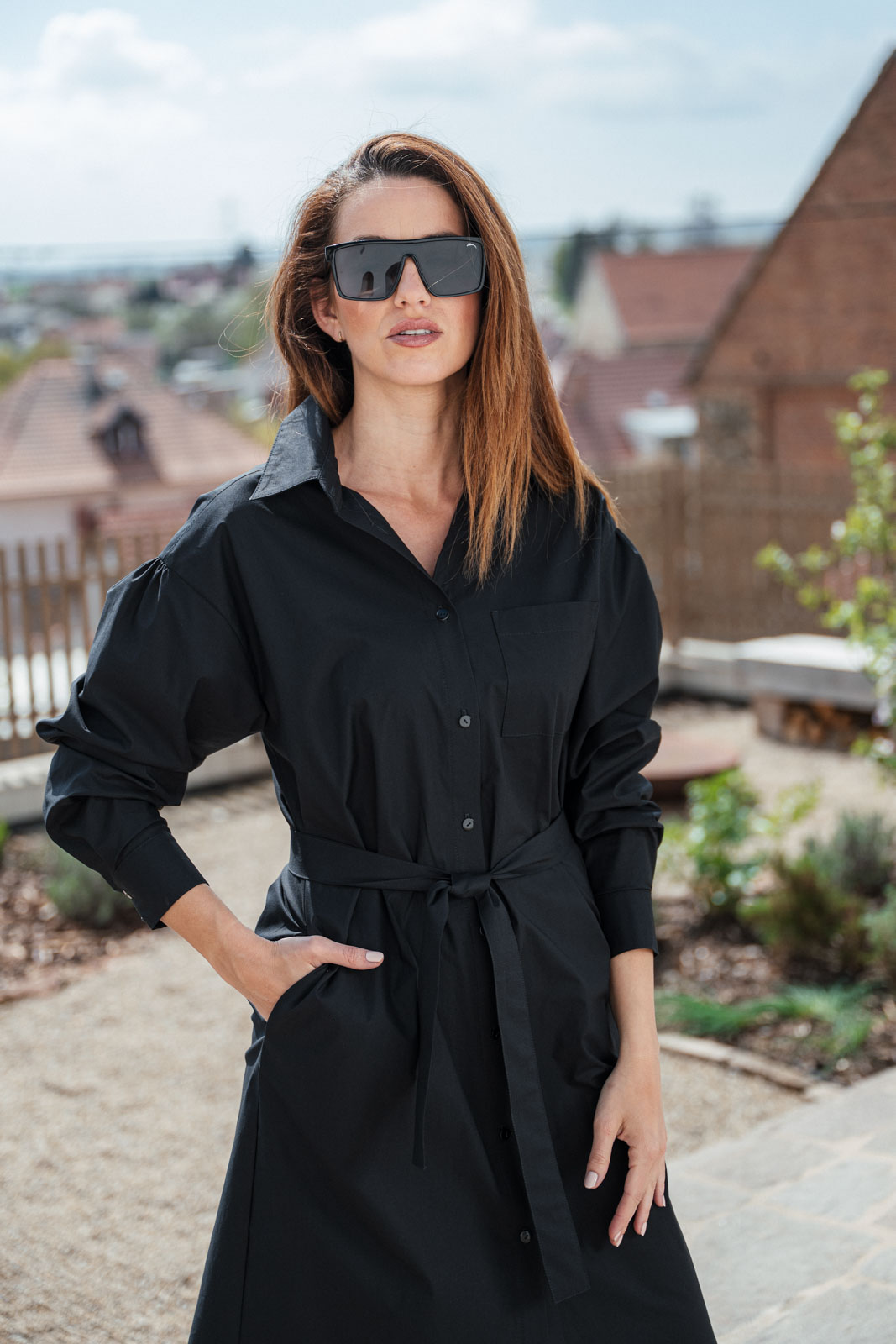 �aty & sukn� Grace black poplin