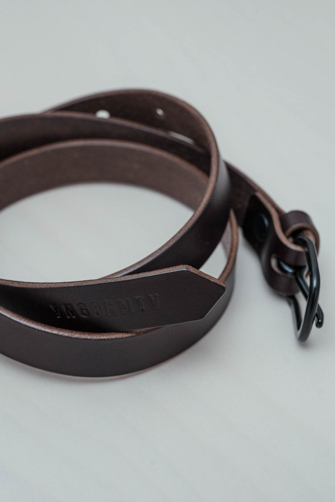 Opasek Ko�en� p�sek 2cm dark chocco leather