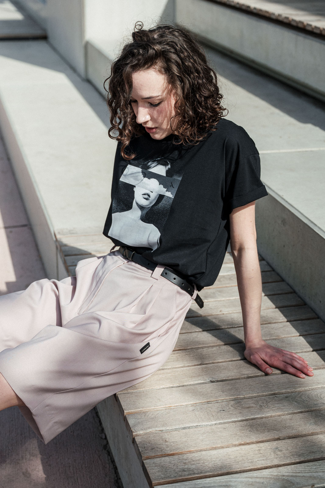 printed tee Dreamful black