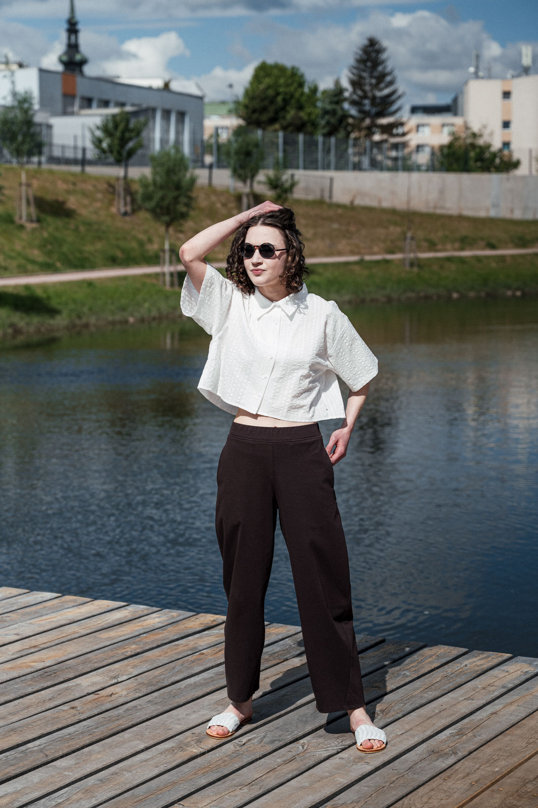 Kalhoty a �ortky Mae chocolate brown