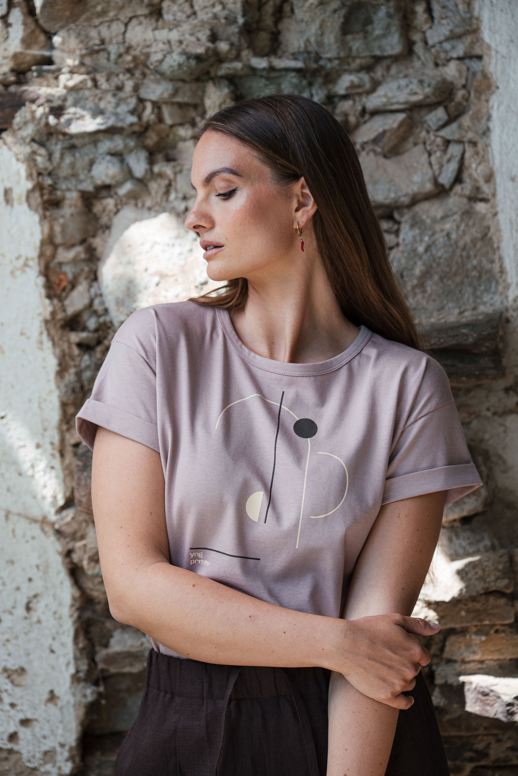 tri�ko s potiskem Obelisk powder pink