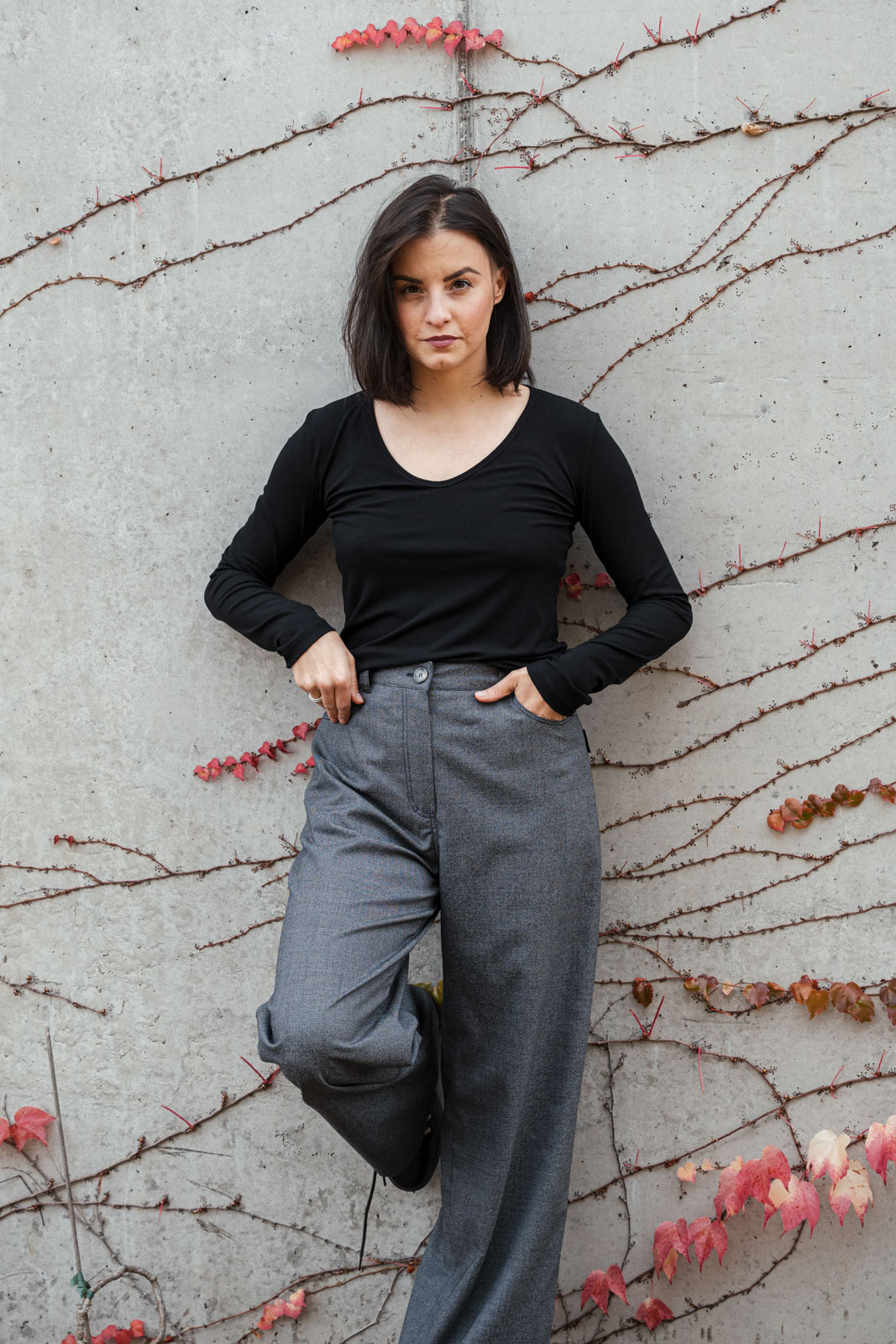 Kalhoty a �ortky Mona wool ash blue