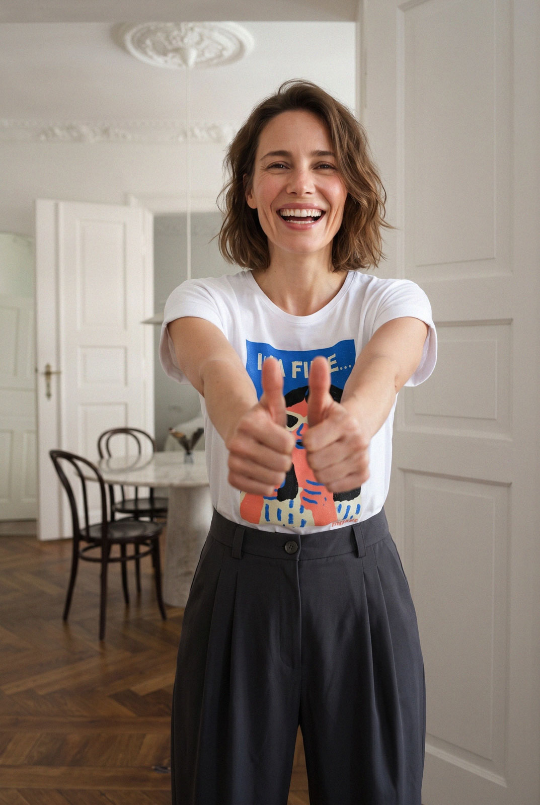 printed tee Im Fine b�l�