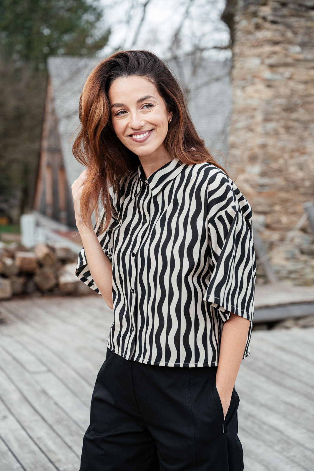 Ko�ile Uma stripe voile