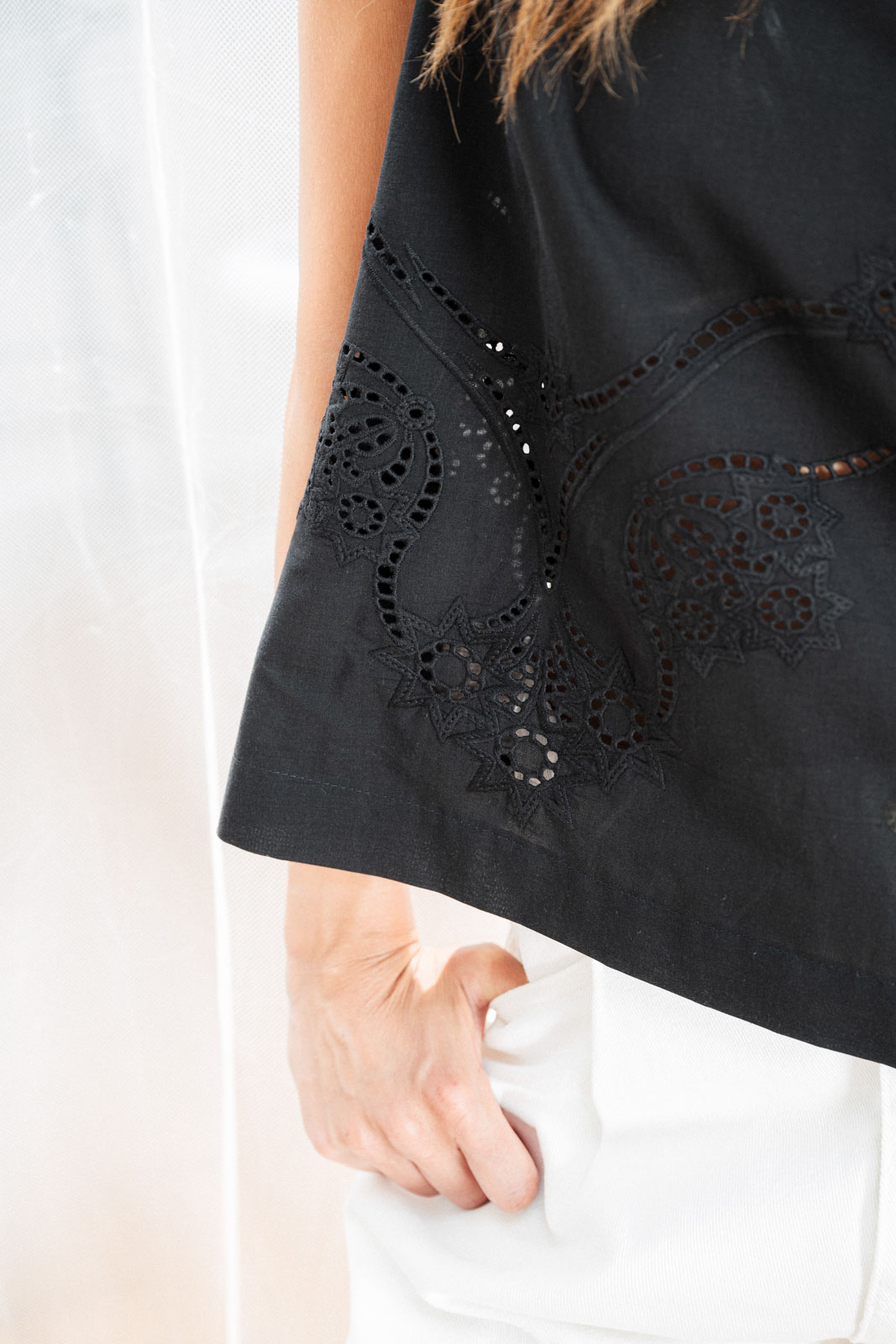 Tops Flora bordura black madeira