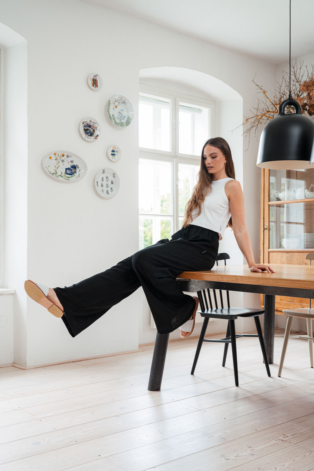 Kalhoty a �ortky Louise len �ern� len
