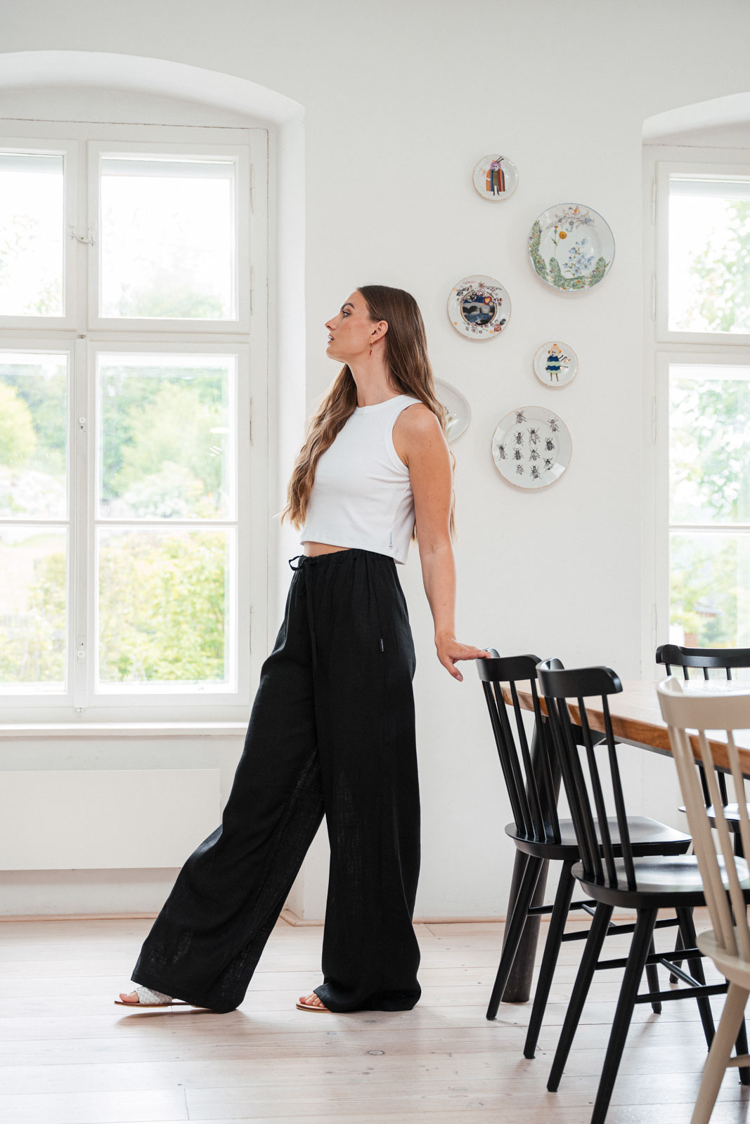 Kalhoty a �ortky Louise len �ern� len