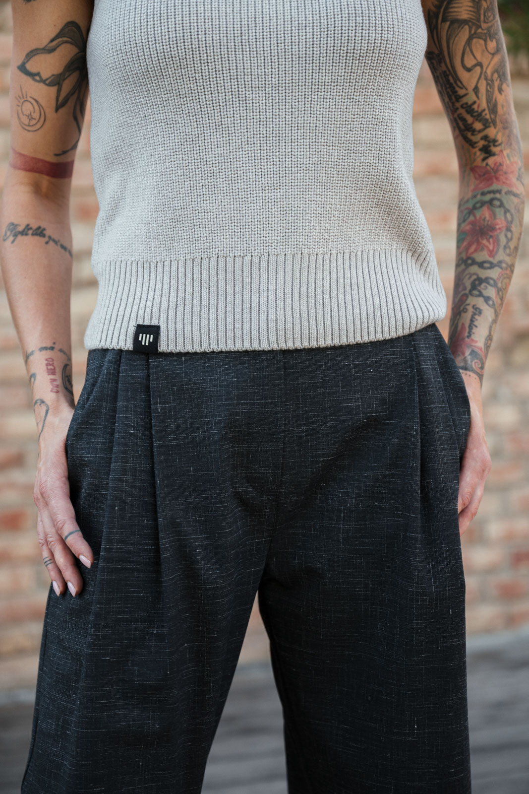 Kalhoty a �ortky Bela wool black melange