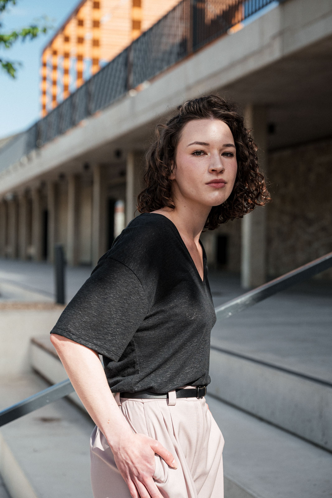Tri�ka Vilde black linen