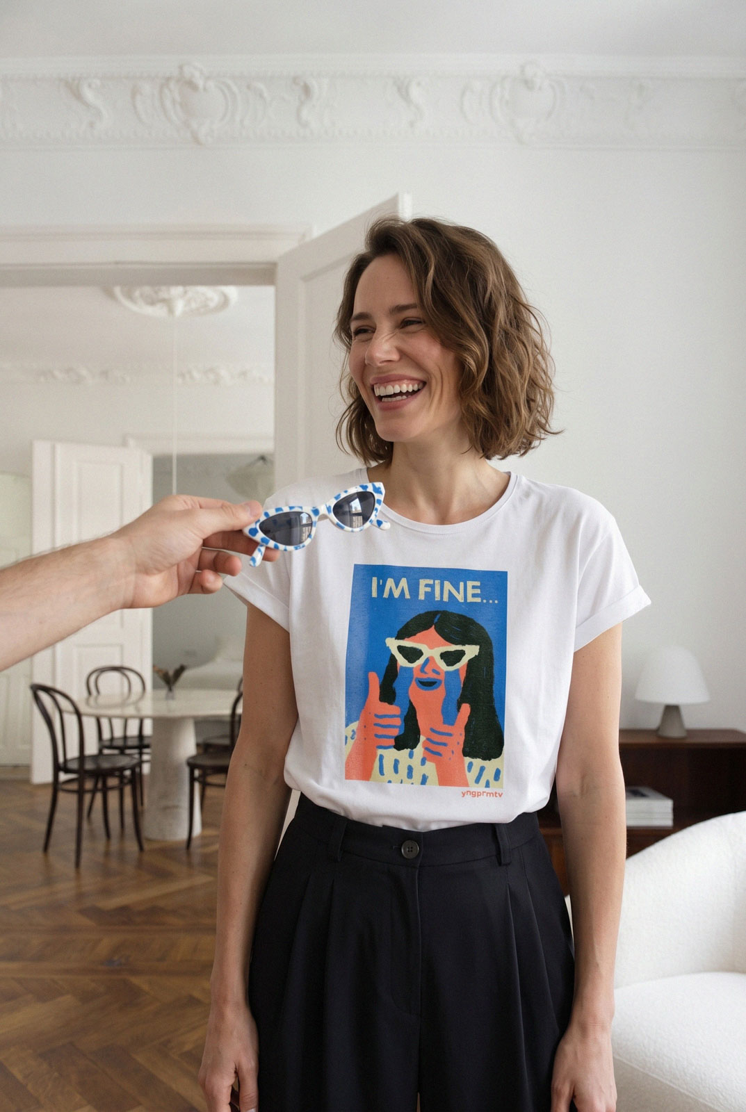 printed tee Im Fine b�l�