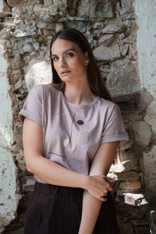tri�ko s potiskem Obelisk powder pink