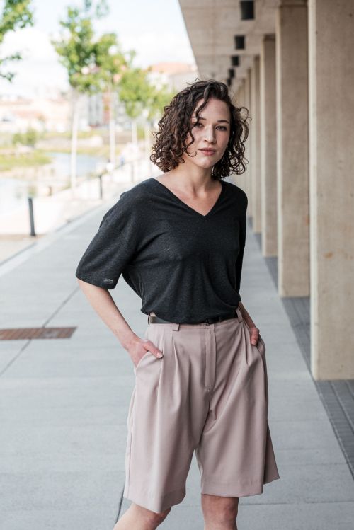 Tri�ka Vilde black linen