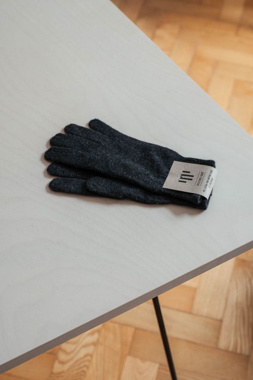 Pleten� merino rukavice Rukavice merino anthracite